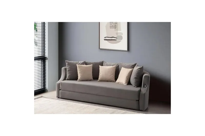 Salrican Bäddsoffa 3-sits - Grå - Möbler - Soffa - Bäddsoffa