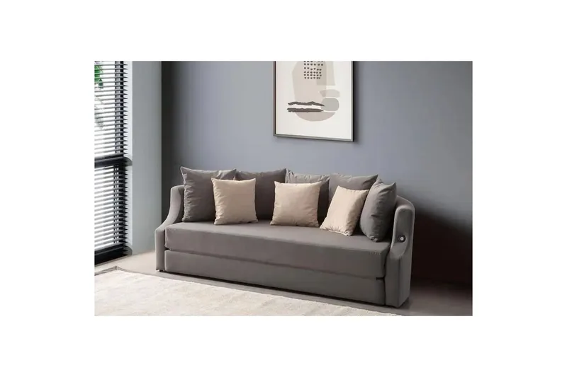 Salrican Bäddsoffa 3-sits - Grå - Möbler - Soffa - Bäddsoffa