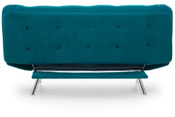 Sandee 3-sits Fällbar Längsbäddad Bäddsoffa 130x200 cm i Tyg - Petrolblå - Möbler - Soffa - Bäddsoffa