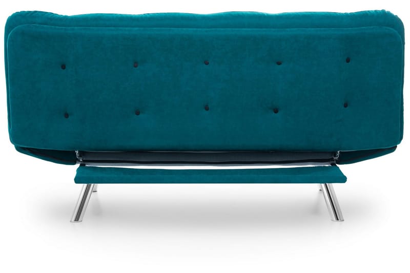 Sandee 3-sits Fällbar Längsbäddad Bäddsoffa 130x200 cm i Tyg - Petrolblå - Möbler - Soffa - Bäddsoffa