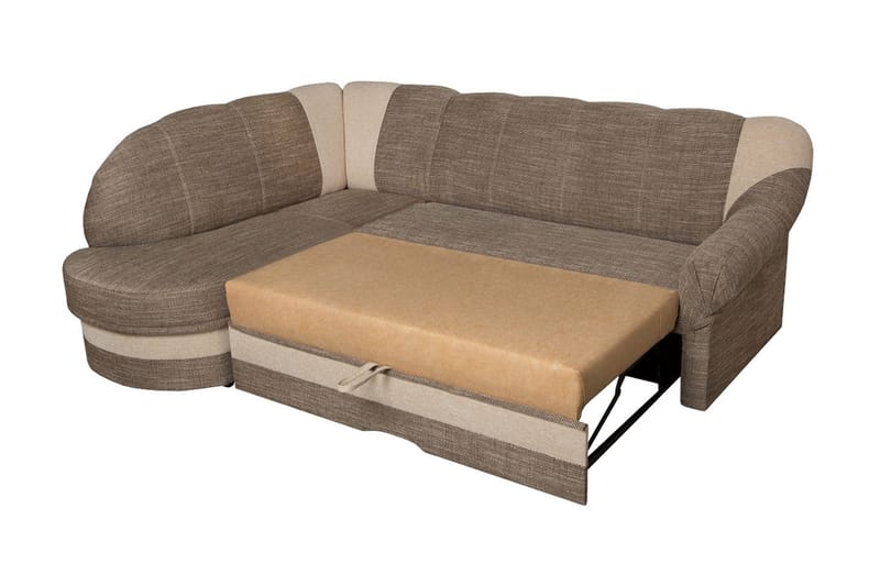 Sandra 7-sits Hörnbäddsoffa Vänster - Beige/Grå - Bäddsoffa - Hörnbäddsoffa