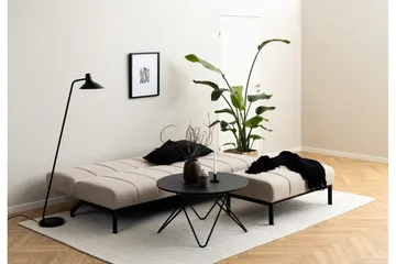 Sapita 2-sits Längsbäddad Bäddsoffa 120x200 cm i Tyg - Beige - Möbler - Soffa - Bäddsoffa