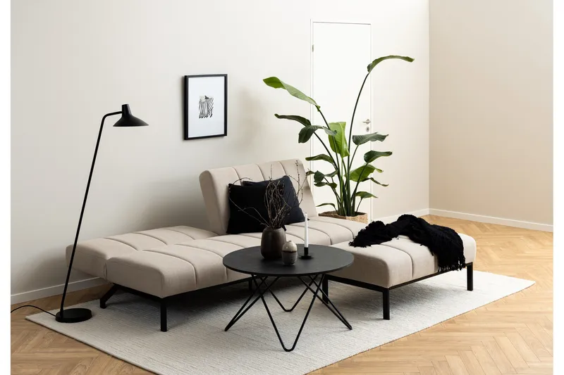Sapita 2-sits Längsbäddad Bäddsoffa 120x200 cm i Tyg - Beige - Möbler - Soffa - Bäddsoffa