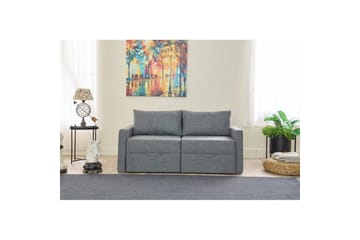 Savra 2-sits Rektangulär Bäddsoffa 136x200 cm med Förvaring i Tyg - Grå - Möbler - Soffa - Bäddsoffa