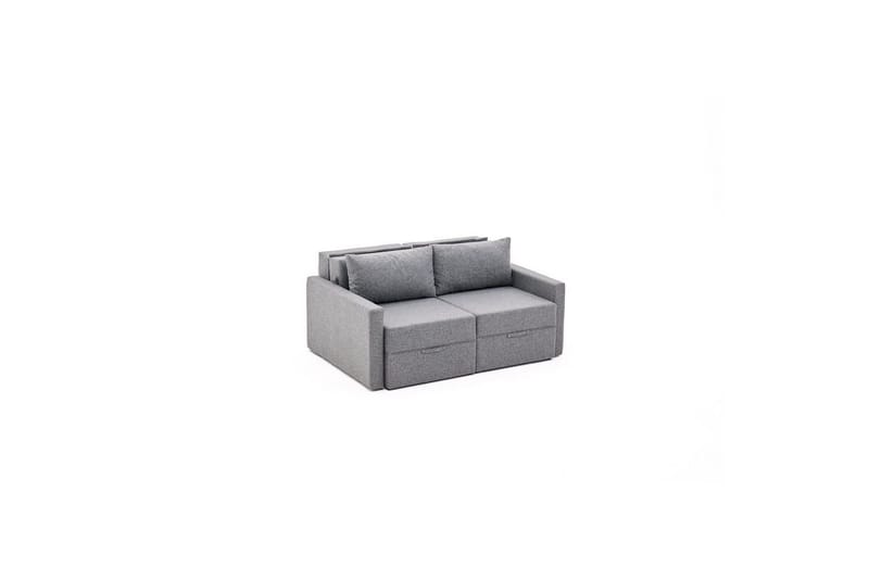 Savra 2-sits Rektangulär Bäddsoffa 136x200 cm med Förvaring i Tyg, Grå