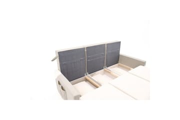 Savra 2-sits Rektangulär Bäddsoffa 136x200 cm med Förvaring i Tyg - Grå - Möbler - Soffa - Bäddsoffa