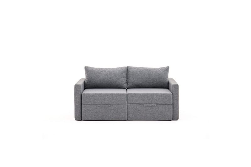 Savra 2-sits Rektangulär Bäddsoffa 136x200 cm med Förvaring i Tyg - Grå - Möbler - Soffa - Bäddsoffa