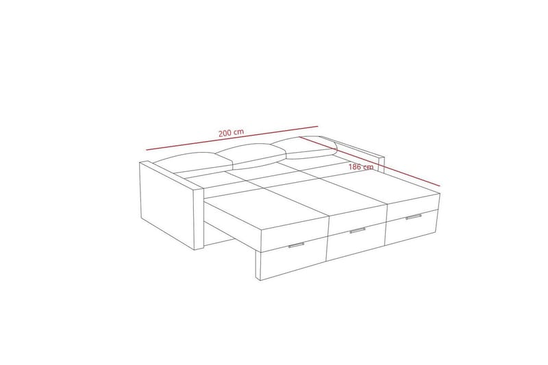 Savra Bäddsoffa 3-sits - Grå - Möbler - Soffa - Bäddsoffa