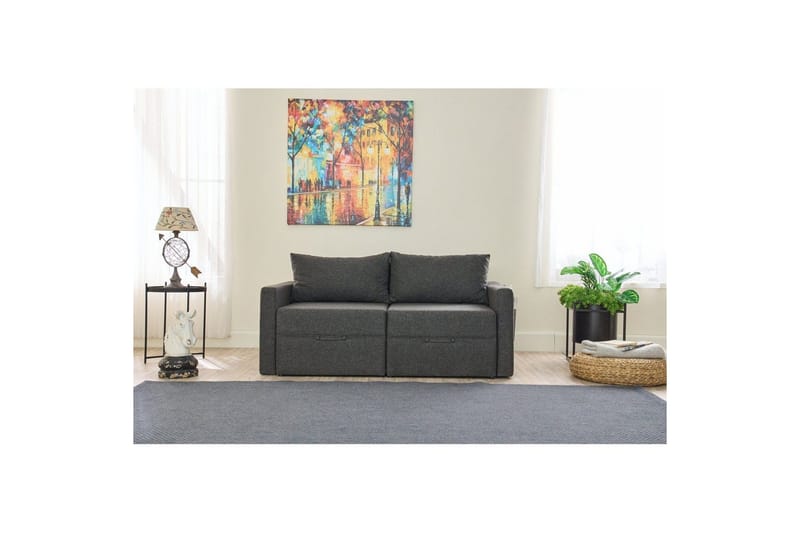 Savra Bäddsoffa med Divan 2-sits - Antracit - Möbler - Soffa - Bäddsoffa