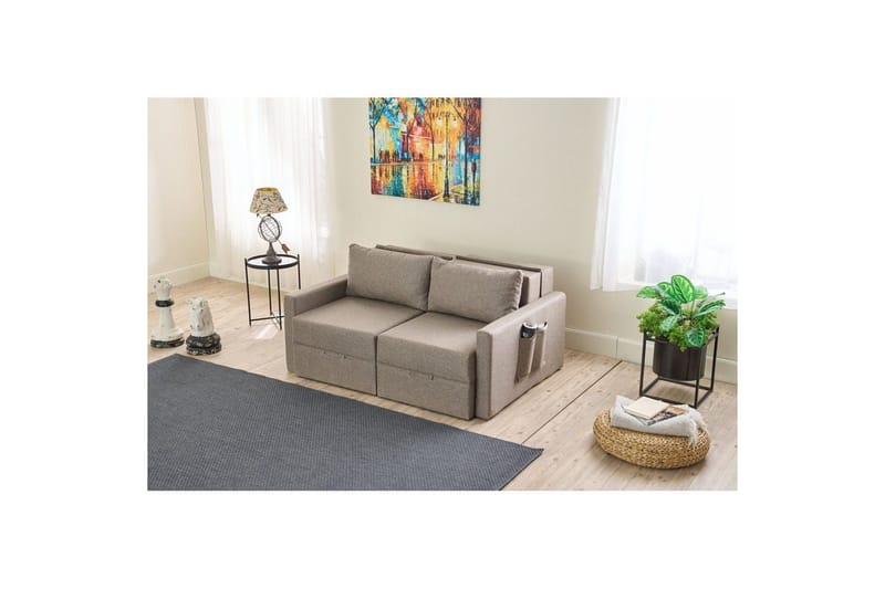 Savra Bäddsoffa med Divan 2-sits - Brun - Möbler - Soffa - Bäddsoffa