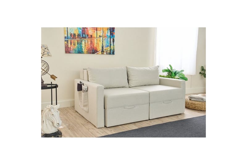 Savra Bäddsoffa med Divan 2-sits - Cream - Möbler - Soffa - Bäddsoffa