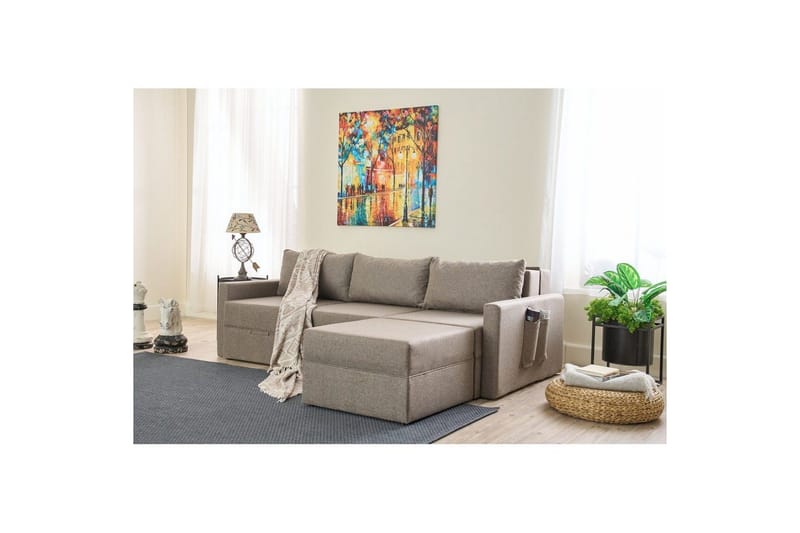 Savra Bäddsoffa med Divan 3-sits - Brun - Möbler - Soffa - Bäddsoffa