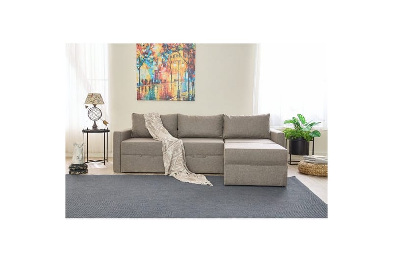 Savra Bäddsoffa med Divan 3-sits - Brun - Möbler - Soffa - Bäddsoffa