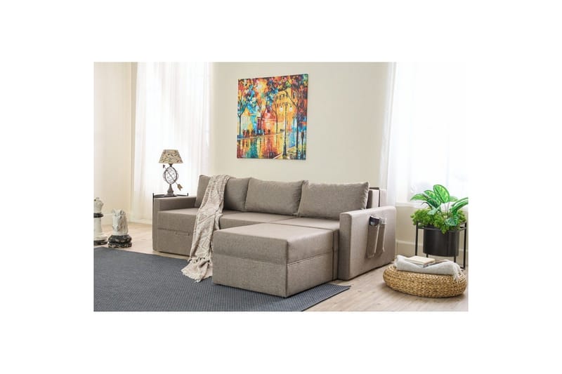 Savra Bäddsoffa med Divan 3-sits - Brun - Möbler - Soffa - Bäddsoffa