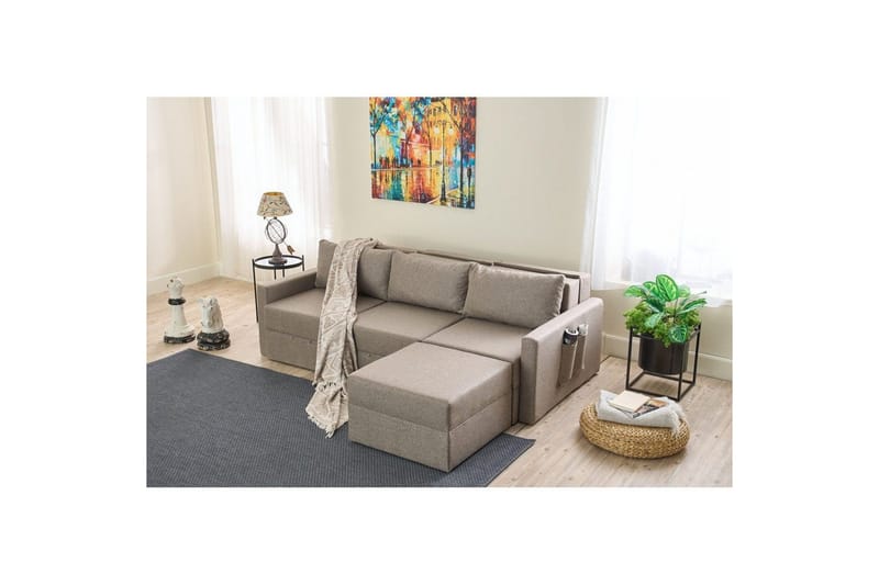 Savra Bäddsoffa med Divan 3-sits - Brun - Möbler - Soffa - Bäddsoffa