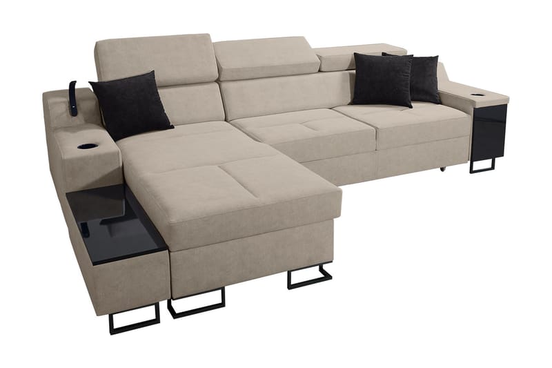 Seginus Bäddsoffa m. Divan Förvaring 3-sits 226x127 - Beige - Möbler - Soffa - Bäddsoffa