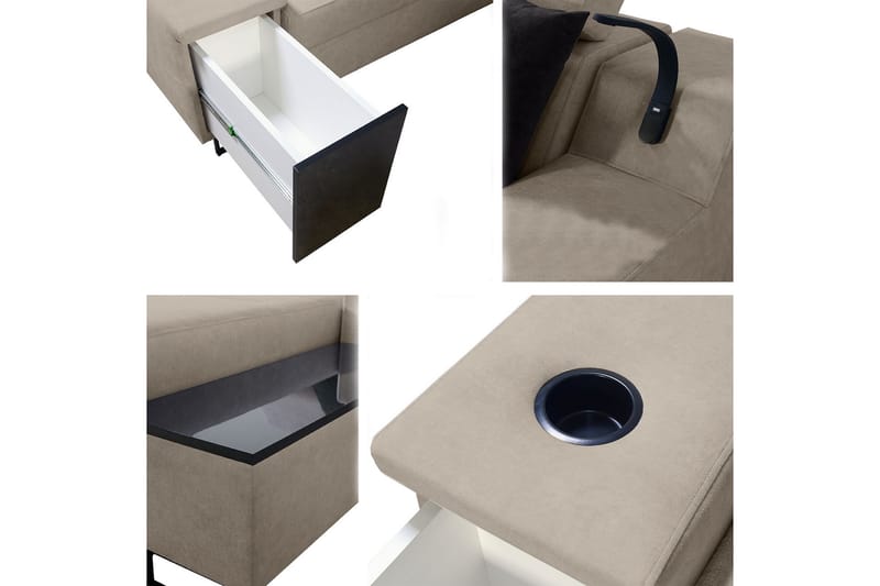 Seginus Bäddsoffa m. Divan Förvaring 3-sits 226x127 - Blå - Möbler - Soffa - Bäddsoffa