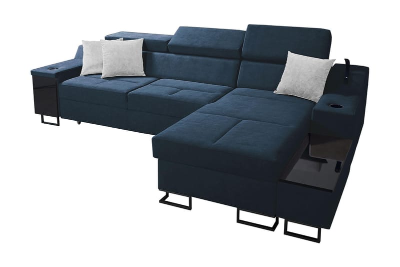 Seginus Bäddsoffa m. Divan Förvaring 3-sits 226x127 - Blå - Bäddsoffa - Bäddsoffa divan