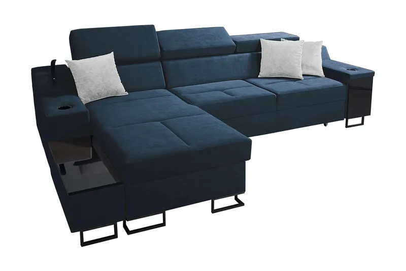 Seginus Bäddsoffa m. Divan Förvaring 3-sits 226x127 - Blå - Möbler - Soffa - Bäddsoffa
