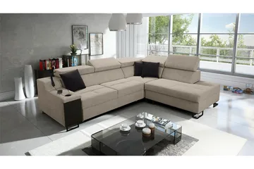 Seginus Bäddsoffa m. Schäslong 3-sits 210x127 - Beige - Möbler - Soffa - Bäddsoffa