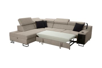 Seginus Bäddsoffa m. Schäslong 3-sits 210x127 - Beige - Möbler - Soffa - Bäddsoffa
