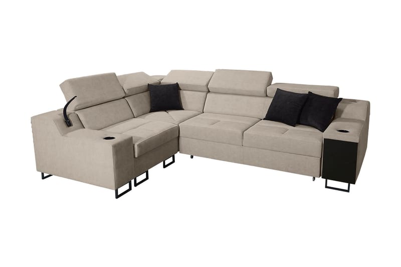 Seginus Hörnbäddsoffa 4-sits 210x127 - Beige - Möbler - Soffa - Bäddsoffa