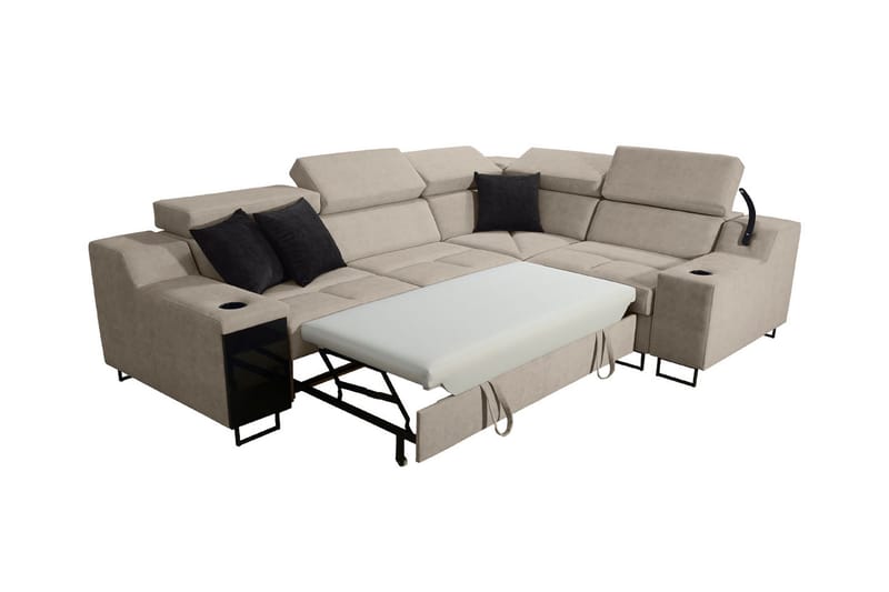 Seginus Hörnbäddsoffa 4-sits 210x127 - Beige - Möbler - Soffa - Bäddsoffa