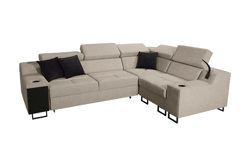 Seginus Hörnbäddsoffa 4-sits 210x127 - Beige - Möbler - Soffa - Bäddsoffa