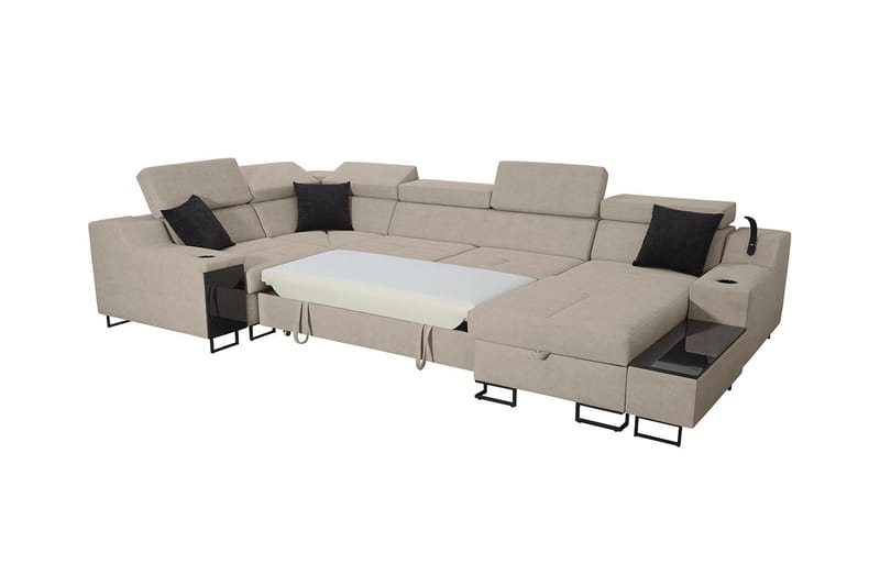Seginus Hörnbäddsoffa m. Divan 5-sits 268x127 - Beige - Möbler - Soffa - Bäddsoffa