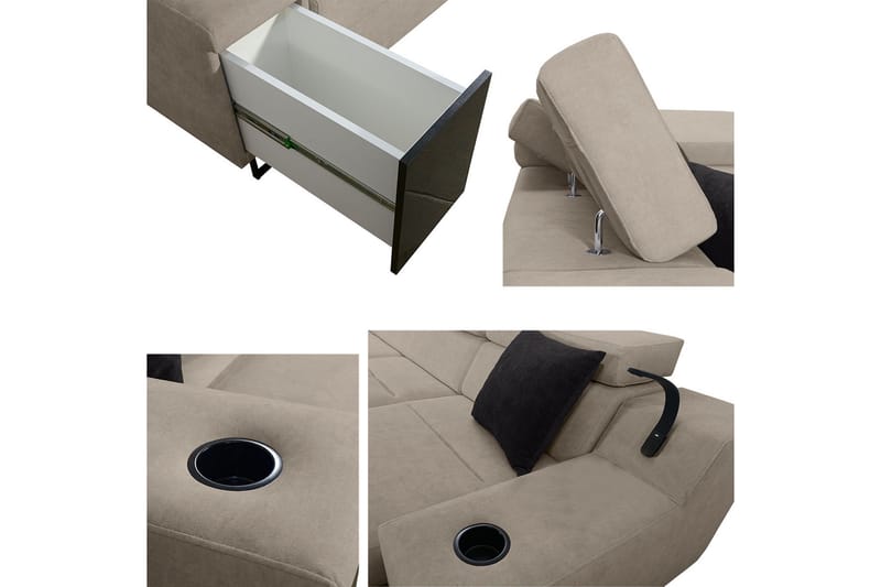 Seginus Hörnbäddsoffa m. Divan 5-sits 268x127 - Beige - Möbler - Soffa - Bäddsoffa