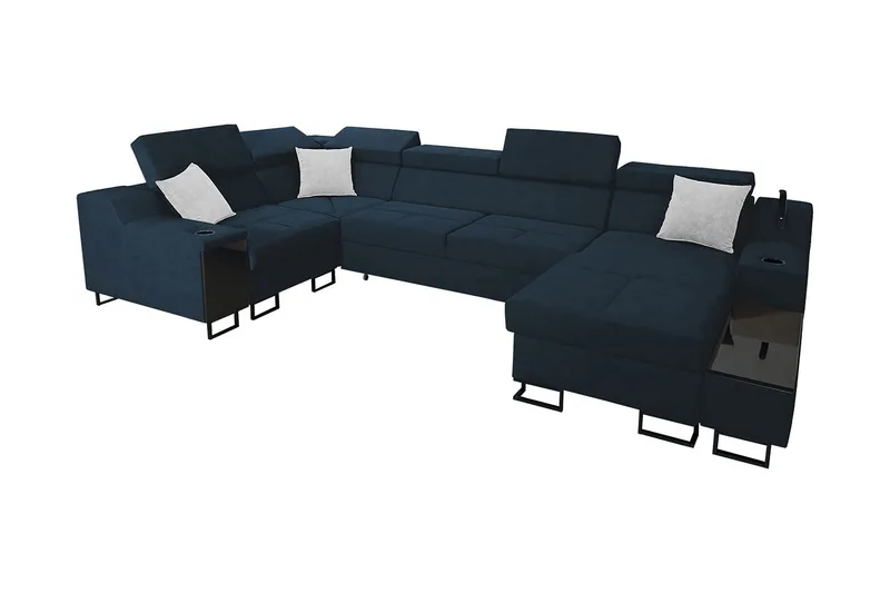 Seginus Hörnbäddsoffa m. Divan 5-sits 268x127 - Blå - Möbler - Soffa - Bäddsoffa