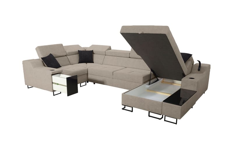 Seginus Hörnbäddsoffa m. Divan 5-sits 268x127 - Blå - Möbler - Soffa - Bäddsoffa