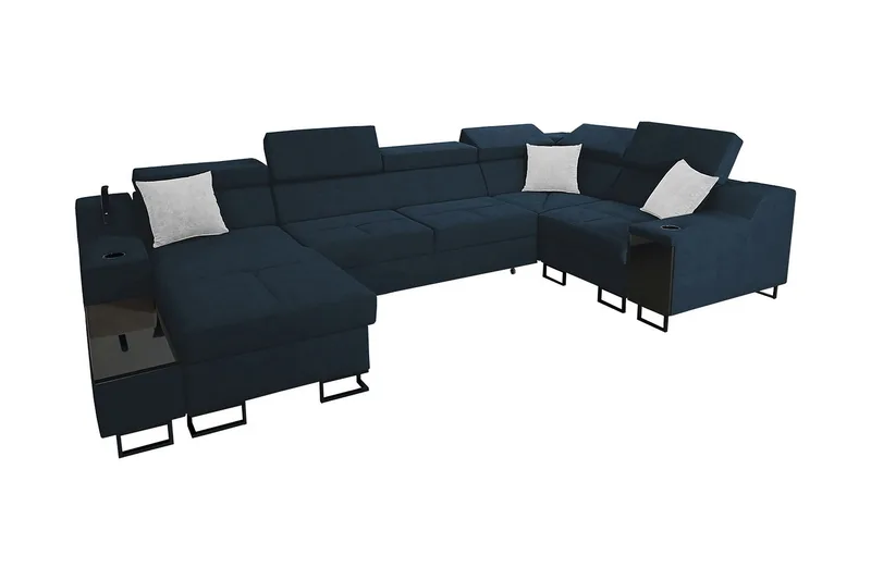 Seginus Hörnbäddsoffa m. Divan 5-sits 268x127 - Blå - Möbler - Soffa - Bäddsoffa