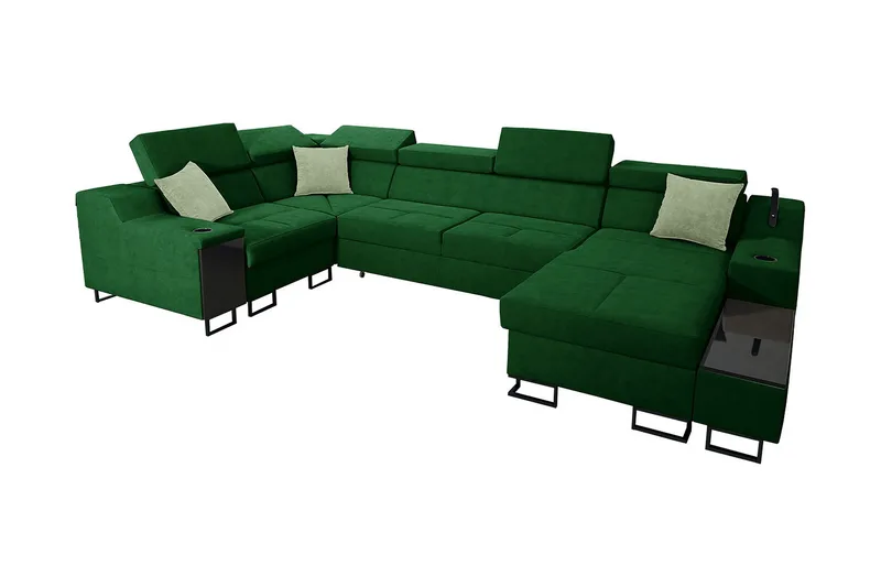 Seginus Hörnbäddsoffa m. Divan 5-sits 268x127 - Grön - Möbler - Soffa - Bäddsoffa