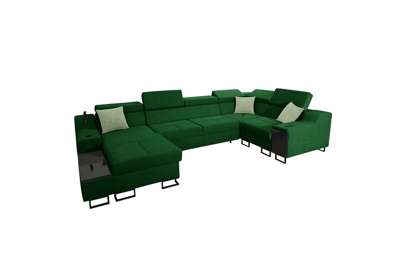 Seginus Hörnbäddsoffa m. Divan 5-sits 268x127 - Grön - Möbler - Soffa - Bäddsoffa