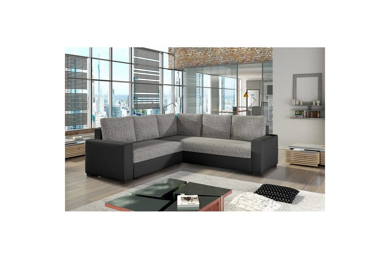 Sektion Eltap Canis 235x235x89 cm - Berlin 01, Soft 11, Grå, Svart - Möbler - Soffa - Bäddsoffa