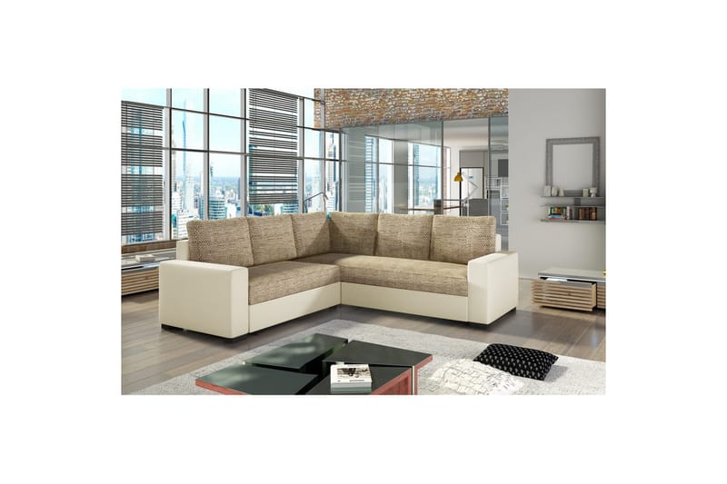 Sektion Eltap Canis 235x235x89 cm - Berlin 03, Soft 33, Beige - Möbler - Soffa - Bäddsoffa
