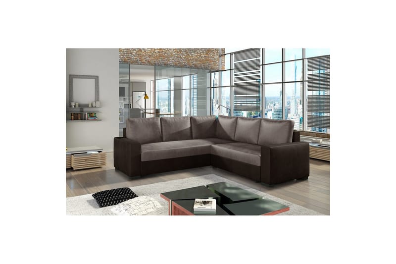 Sektion Eltap Canis 235x235x89 cm - Monolith 09, Monolith 29, Mörkbeige, Brun - Möbler - Soffa - Bäddsoffa