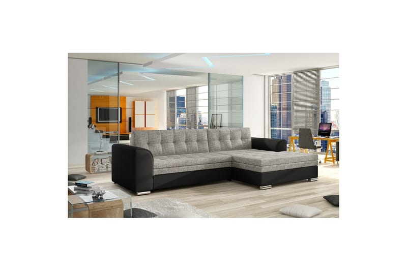 Sektion Eltap Conforti 275x165x78 cm - Berlin 01, Soft 11, Grå, Svart, Höger - Möbler - Soffa - Bäddsoffa