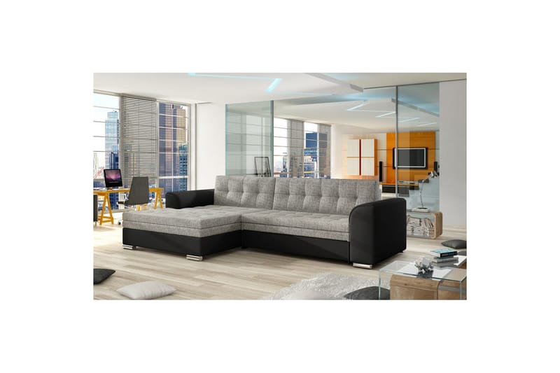 Sektion Eltap Conforti 275x165x78 cm - Berlin 01, Soft 11, Grå, Svart, Vänster - Möbler - Soffa - Bäddsoffa