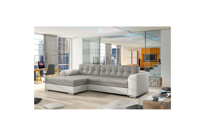 Sektion Eltap Conforti 275x165x78 cm - Berlin 01, Soft 17, Grå, Vit, Vänster - Möbler - Soffa - Bäddsoffa