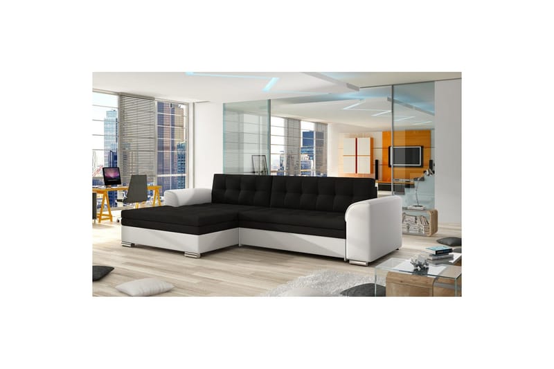 Sektion Eltap Conforti 275x165x78 cm - Sawana 14, Soft 17, Svart, Vit, Vänster - Möbler - Soffa - Bäddsoffa