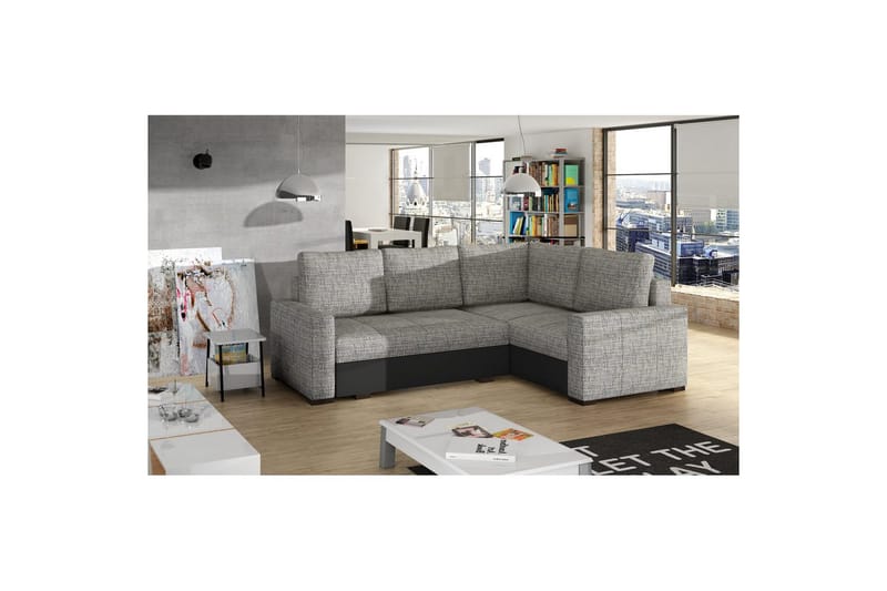 Sektion Eltap Corona 235x162x90 cm - Berlin 01, Soft 11, Grå, Svart, Höger - Möbler - Soffa - Bäddsoffa