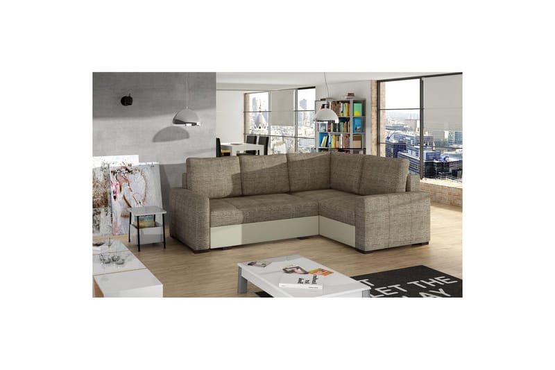 Sektion Eltap Corona 235x162x90 cm - Berlin 03, Soft 33, Beige, Höger - Möbler - Soffa - Bäddsoffa