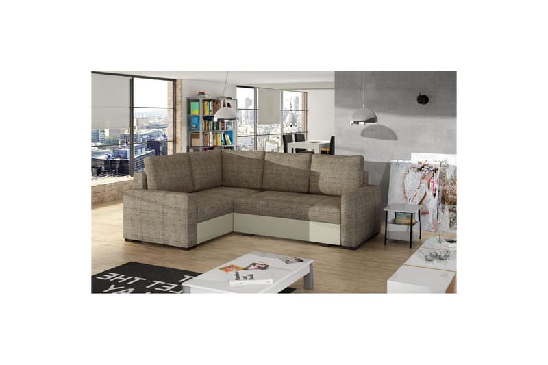 Sektion Eltap Corona 235x162x90 cm - Berlin 03, Soft 33, Beige, Vänster - Möbler - Soffa - Bäddsoffa