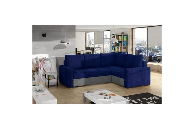 Sektion Eltap Corona 235x162x90 cm - Kronos 09, Paros 05, Mörkblå, Ljusgrå, Höger - Möbler - Soffa - Bäddsoffa