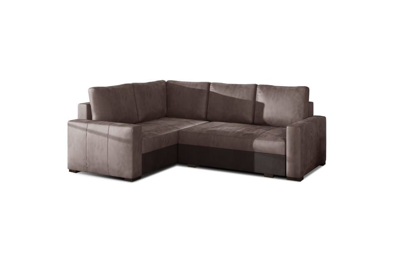 Sektion Eltap Corona 235x162x90 cm - Monolith 09, Monolith 29, Mörkbeige, Brun, Vänster - Möbler - Soffa - Bäddsoffa
