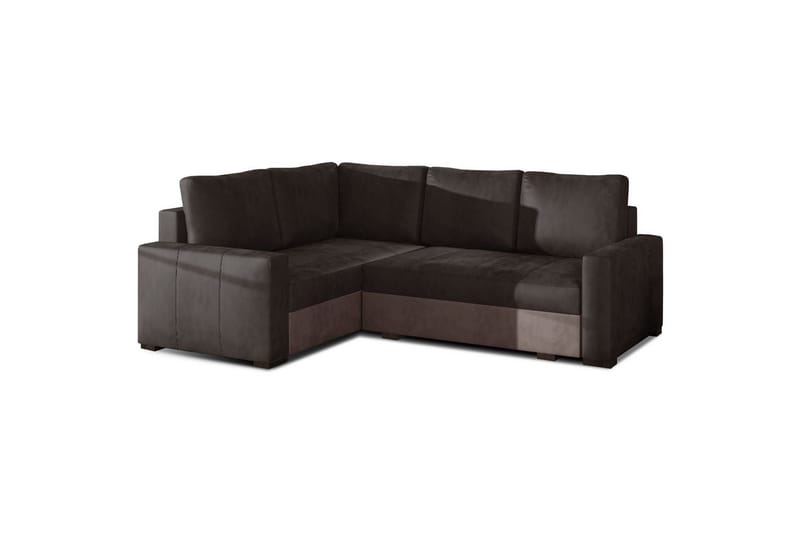 Sektion Eltap Corona 235x162x90 cm - Monolith 29, Monolith 09, Brun, Mörkbeige, Vänster - Möbler - Soffa - Bäddsoffa