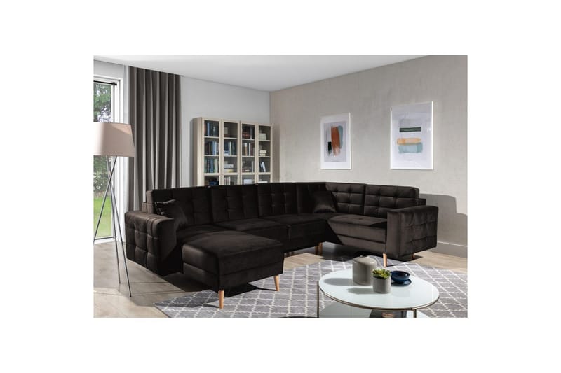 Sektionssoffa Eltap Asgard U 326x202x93 cm - Monolith 29, Brun - Möbler - Soffa - Bäddsoffa