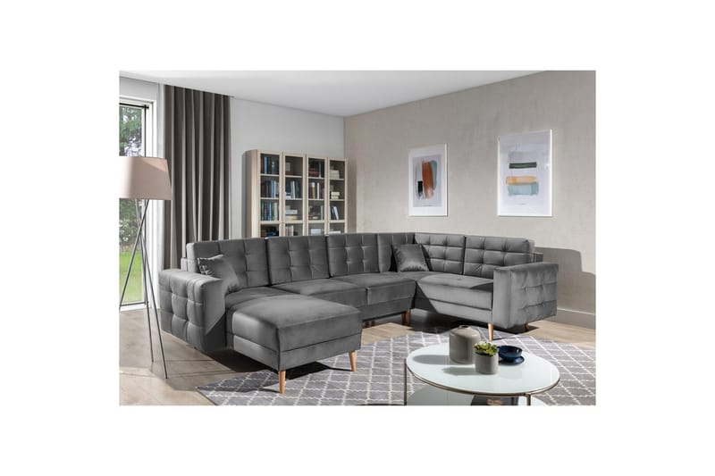 Sektionssoffa Eltap Asgard U 326x202x93 cm - Monolith 85, Grå - Möbler - Soffa - Bäddsoffa